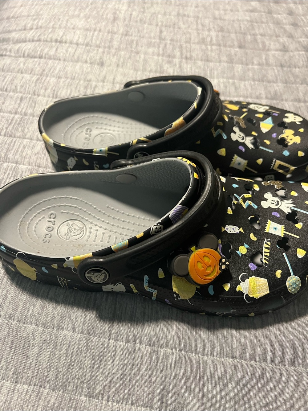women’s Black Halloween Character Clog Shoes